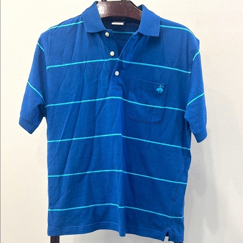 Brooks Brothers Blue Striped Polo Shirt. Sz Small